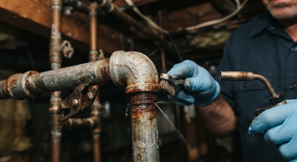 damaged copper pipe pinhole repair and diagnostics in Westfield